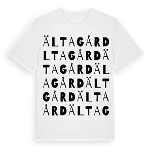 Älta gård ordlek t-shirt – ekologisk bomull t-shirt från Pinshirt