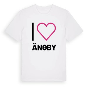 Jag älskar Ängby t-shirt stort tryck – ekologisk bomull t-shirt från Pinshirt