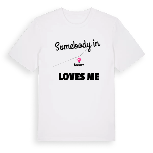 Någon i Ängby älskar mig t-shirt – ekologisk bomull t-shirt från Pinshirt