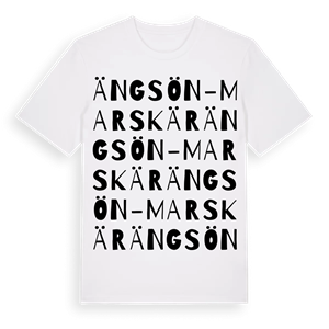 Ängsön-Marskär ordlek t-shirt – ekologisk bomull t-shirt från Pinshirt