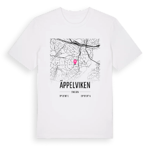 Äppelviken karta t-shirt – ekologisk bomull t-shirt från Pinshirt