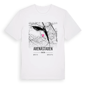 Arenastaden karta t-shirt – ekologisk bomull t-shirt från Pinshirt