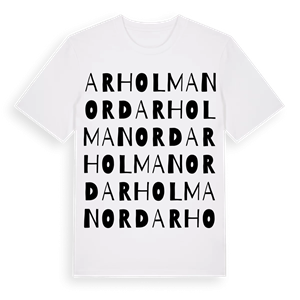 Arholma Nord ordlek t-shirt – ekologisk bomull t-shirt från Pinshirt