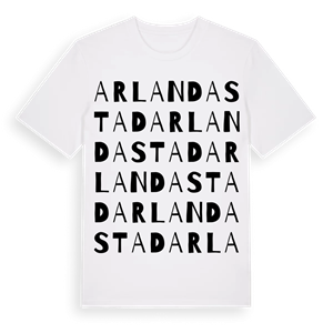 Arlandastad ordlek t-shirt – ekologisk bomull t-shirt från Pinshirt
