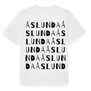 Åslunda ordlek t-shirt – ekologisk bomull t-shirt från Pinshirt