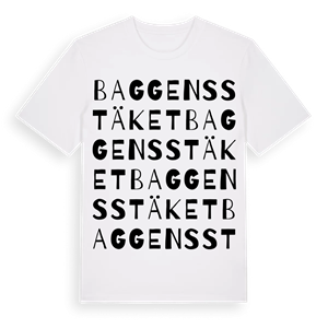 Baggensstäket ordlek t-shirt – ekologisk bomull t-shirt från Pinshirt