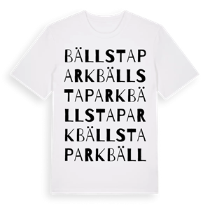 Bällsta park ordlek t-shirt – ekologisk bomull t-shirt från Pinshirt