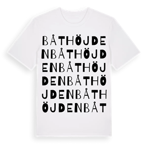 Båthöjden ordlek t-shirt – ekologisk bomull t-shirt från Pinshirt