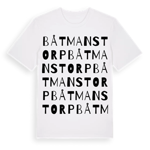 Båtmanstorp ordlek t-shirt – ekologisk bomull t-shirt från Pinshirt