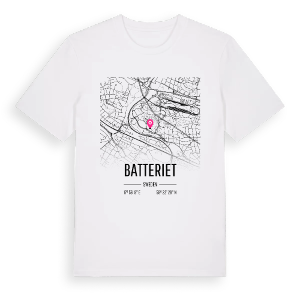 Batteriet karta t-shirt – ekologisk bomull t-shirt från Pinshirt