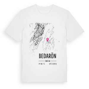 Bedarön karta t-shirt – ekologisk bomull t-shirt från Pinshirt