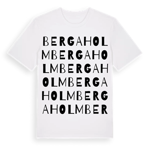 Bergaholm ordlek t-shirt – ekologisk bomull t-shirt från Pinshirt