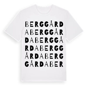Berggårda ordlek t-shirt – ekologisk bomull t-shirt från Pinshirt