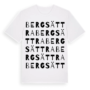 Bergsättra ordlek t-shirt – ekologisk bomull t-shirt från Pinshirt