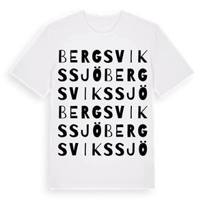 Bergsvikssjö ordlek t-shirt – ekologisk bomull t-shirt från Pinshirt