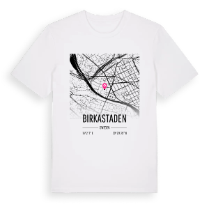 Birkastaden karta t-shirt – ekologisk bomull t-shirt från Pinshirt