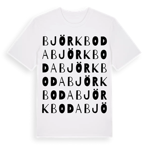 Björkboda ordlek t-shirt – ekologisk bomull t-shirt från Pinshirt