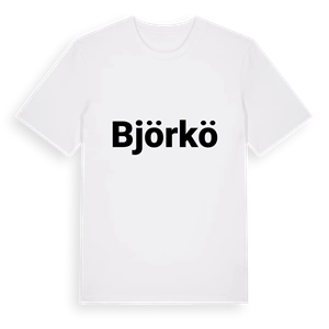 Björkö fetstil t-shirt – ekologisk bomull t-shirt från Pinshirt