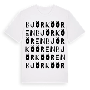 Björköören ordlek t-shirt – ekologisk bomull t-shirt från Pinshirt