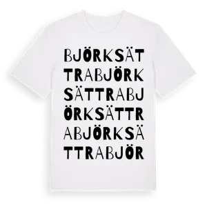 Björksättra ordlek t-shirt – ekologisk bomull t-shirt från Pinshirt