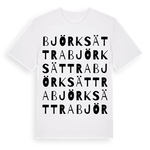 Björksättra ordlek t-shirt – ekologisk bomull t-shirt från Pinshirt