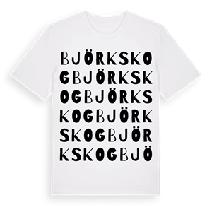 Björkskog ordlek t-shirt – ekologisk bomull t-shirt från Pinshirt