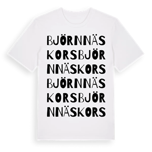Björnnäs kors ordlek t-shirt – ekologisk bomull t-shirt från Pinshirt