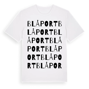 Blå port ordlek t-shirt – ekologisk bomull t-shirt från Pinshirt
