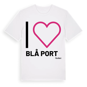 Jag älskar Blå port t-shirt stort tryck – ekologisk bomull t-shirt från Pinshirt