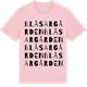 Pink Cotton t-shirt med Blåsargården ordlek t-shirt