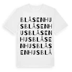 Blåsenhus ordlek t-shirt – ekologisk bomull t-shirt från Pinshirt
