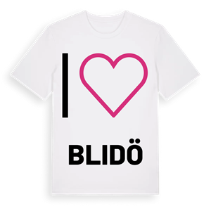 Jag älskar Blidö t-shirt stort tryck – ekologisk bomull t-shirt från Pinshirt