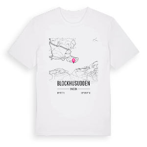 Blockhusudden karta t-shirt – ekologisk bomull t-shirt från Pinshirt