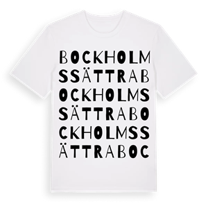 Bockholmssättra ordlek t-shirt – ekologisk bomull t-shirt från Pinshirt