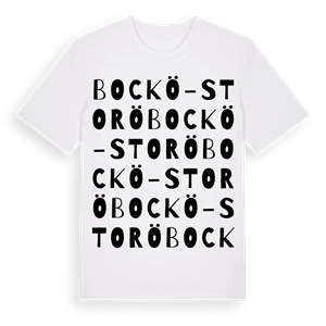 Bockö-Storö ordlek t-shirt – ekologisk bomull t-shirt från Pinshirt