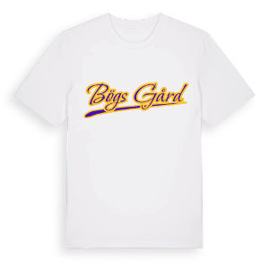 Bögs gård baseball t-shirt – ekologisk bomull t-shirt från Pinshirt