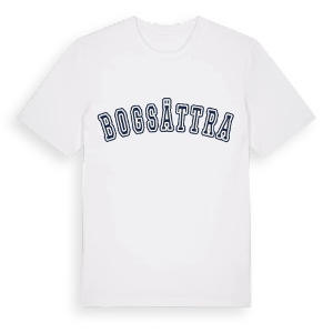 Bogsättra college t-shirt – ekologisk bomull t-shirt från Pinshirt