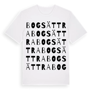 Bogsättra ordlek t-shirt – ekologisk bomull t-shirt från Pinshirt