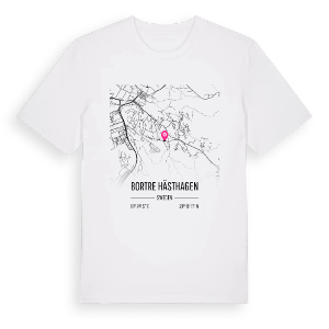 Bortre Hästhagen karta t-shirt – ekologisk bomull t-shirt från Pinshirt