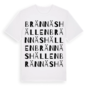 Brännäshällen ordlek t-shirt – ekologisk bomull t-shirt från Pinshirt