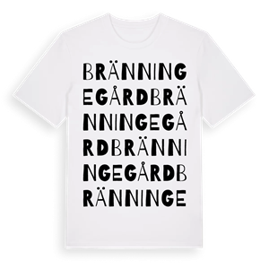 Bränninge gård ordlek t-shirt – ekologisk bomull t-shirt från Pinshirt