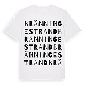 Bränninge strand ordlek t-shirt – ekologisk bomull t-shirt från Pinshirt