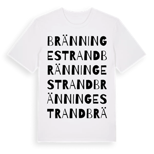Bränninge strand ordlek t-shirt – ekologisk bomull t-shirt från Pinshirt