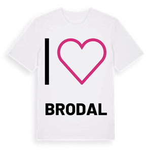 Jag älskar Brodal t-shirt stort tryck – ekologisk bomull t-shirt från Pinshirt