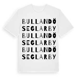 Bullandö Seglarby ordlek t-shirt – ekologisk bomull t-shirt från Pinshirt