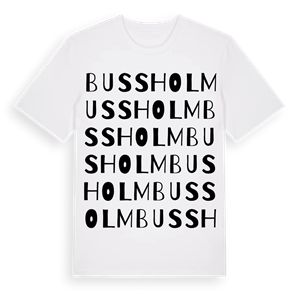 Bussholm ordlek t-shirt – ekologisk bomull t-shirt från Pinshirt