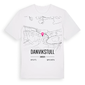 Danvikstull karta t-shirt – ekologisk bomull t-shirt från Pinshirt