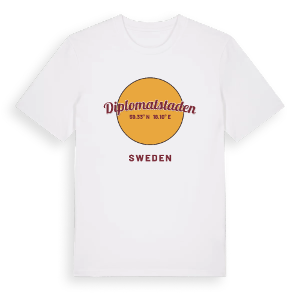 Diplomatstaden cirkel t-shirt – ekologisk bomull t-shirt från Pinshirt