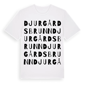 Djurgårdsbrunn ordlek t-shirt – ekologisk bomull t-shirt från Pinshirt