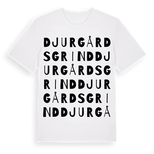 Djurgårdsgrind ordlek t-shirt – ekologisk bomull t-shirt från Pinshirt